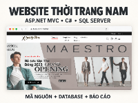Website bán thời trang nam ASP.NET MVC C# + SQL Server, kèm báo cáo